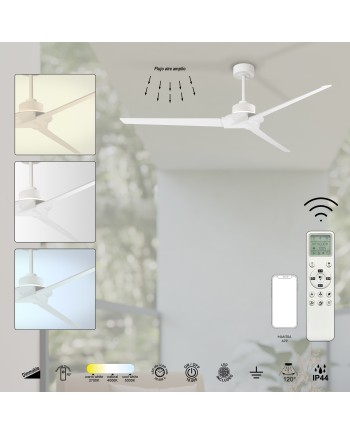 BRISA MINI * Ventilador IP44 BLANCO LED 20W-2700K-5000K